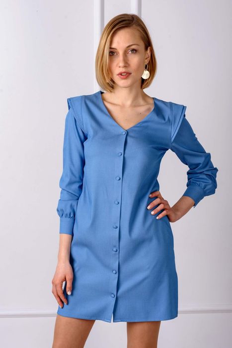 Джинсовое платье рубашка стрейч