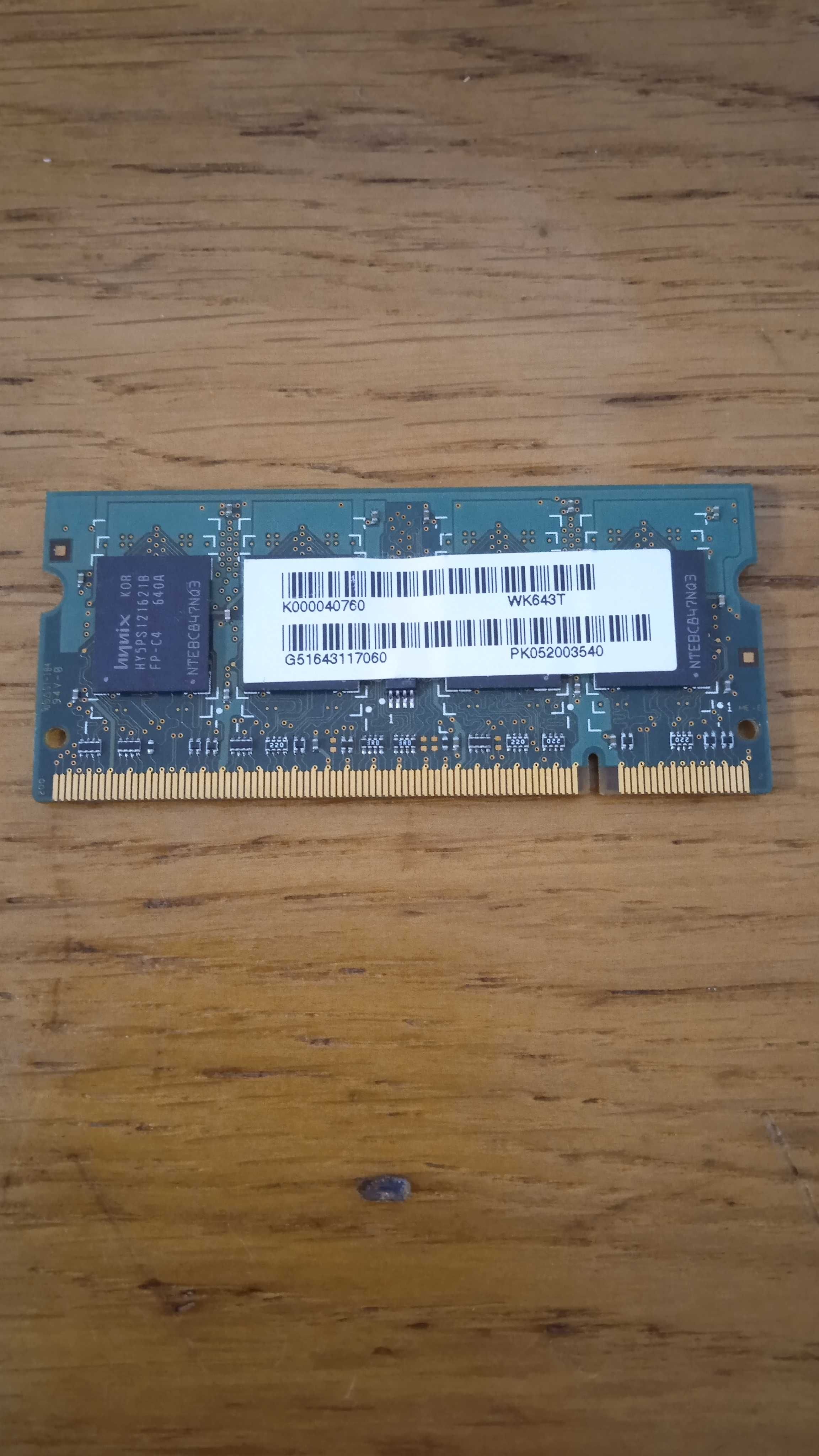 Memórias RAM SODIMM DDR2 para Portáteis 533 / 667 Mhz