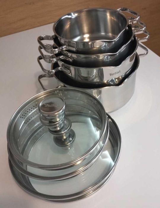 Zestaw garnków Tefal Duetto+ Inox – 4 garnki + 4 pokrywki
