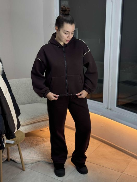 Костюм S M L трёхнитка флисовый коттон палаццо джоггеры кулиска