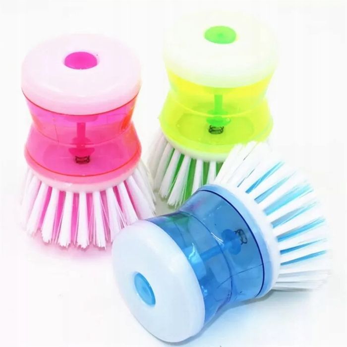 Szczotka Myjka z Dozownikiem DO NACZYŃ Z płynem Pojemnikiem