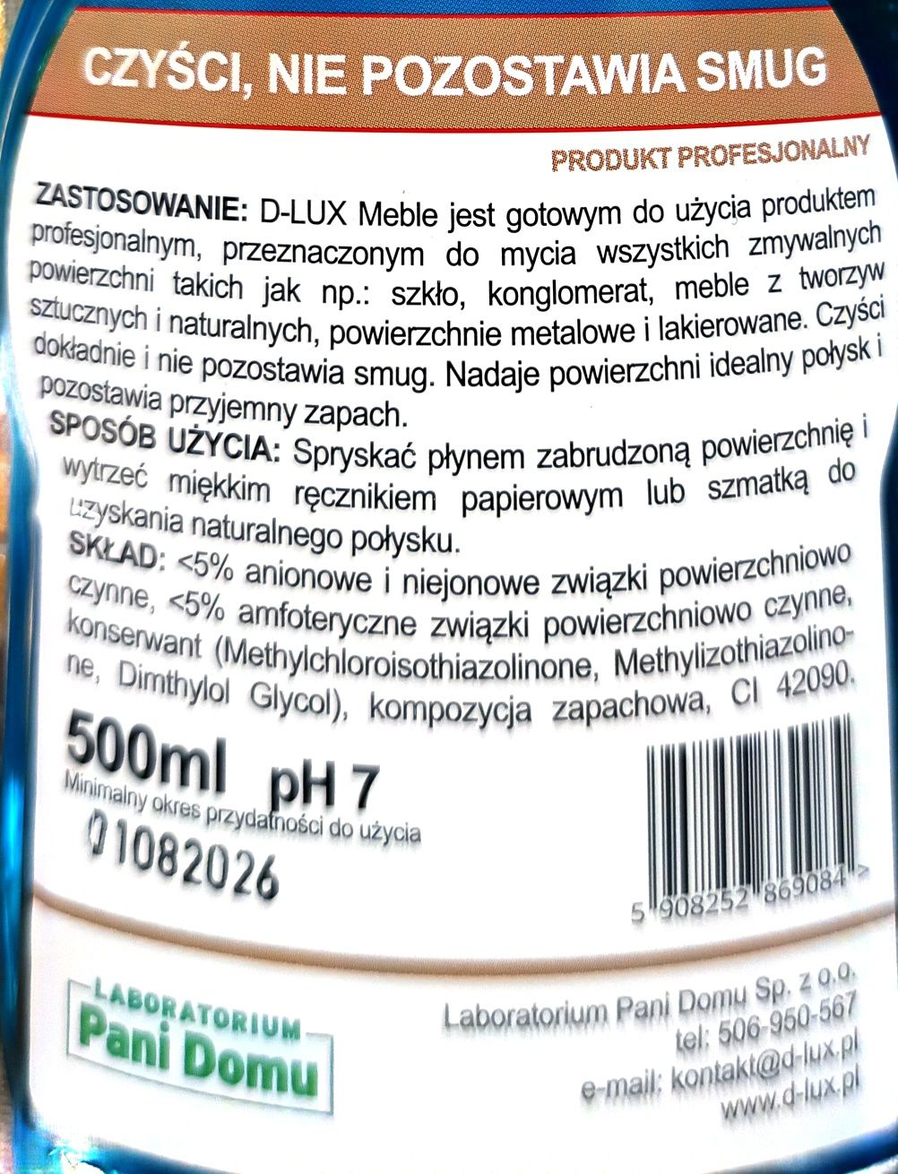 Świetny płyn do mebli . Meble laboratorium pani domu