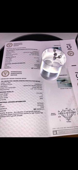 Пусеты белое золото с камнями 1.08 карат