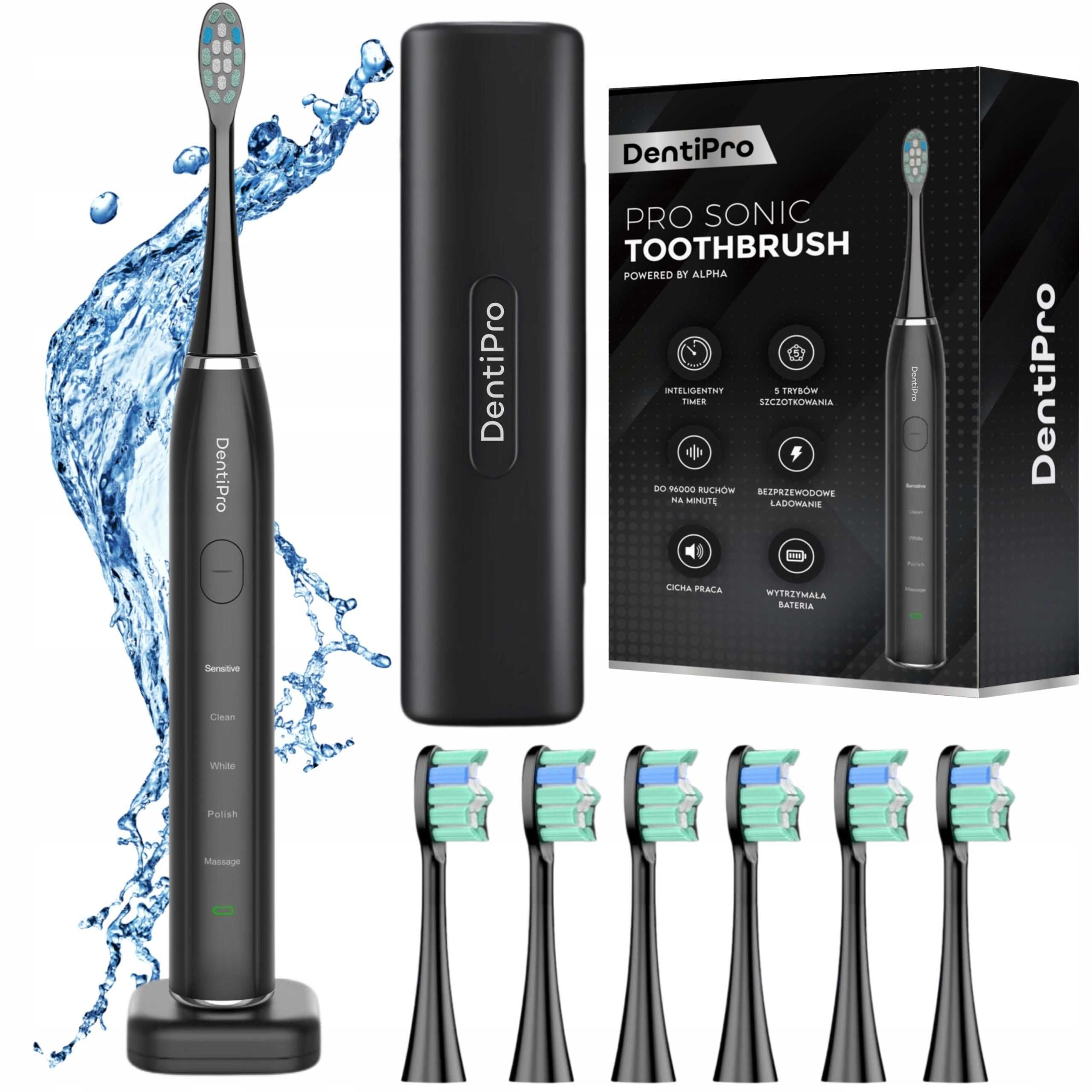 Szczoteczka Soniczna Do Zębów - Zestaw Etui + 6 końcówek - Elektryczna
