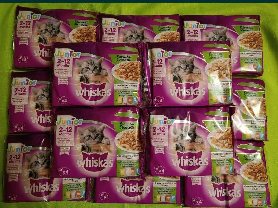 Zestaw 52 saszetek karmy Whiskas dla kota junior mix smaków Okazja
