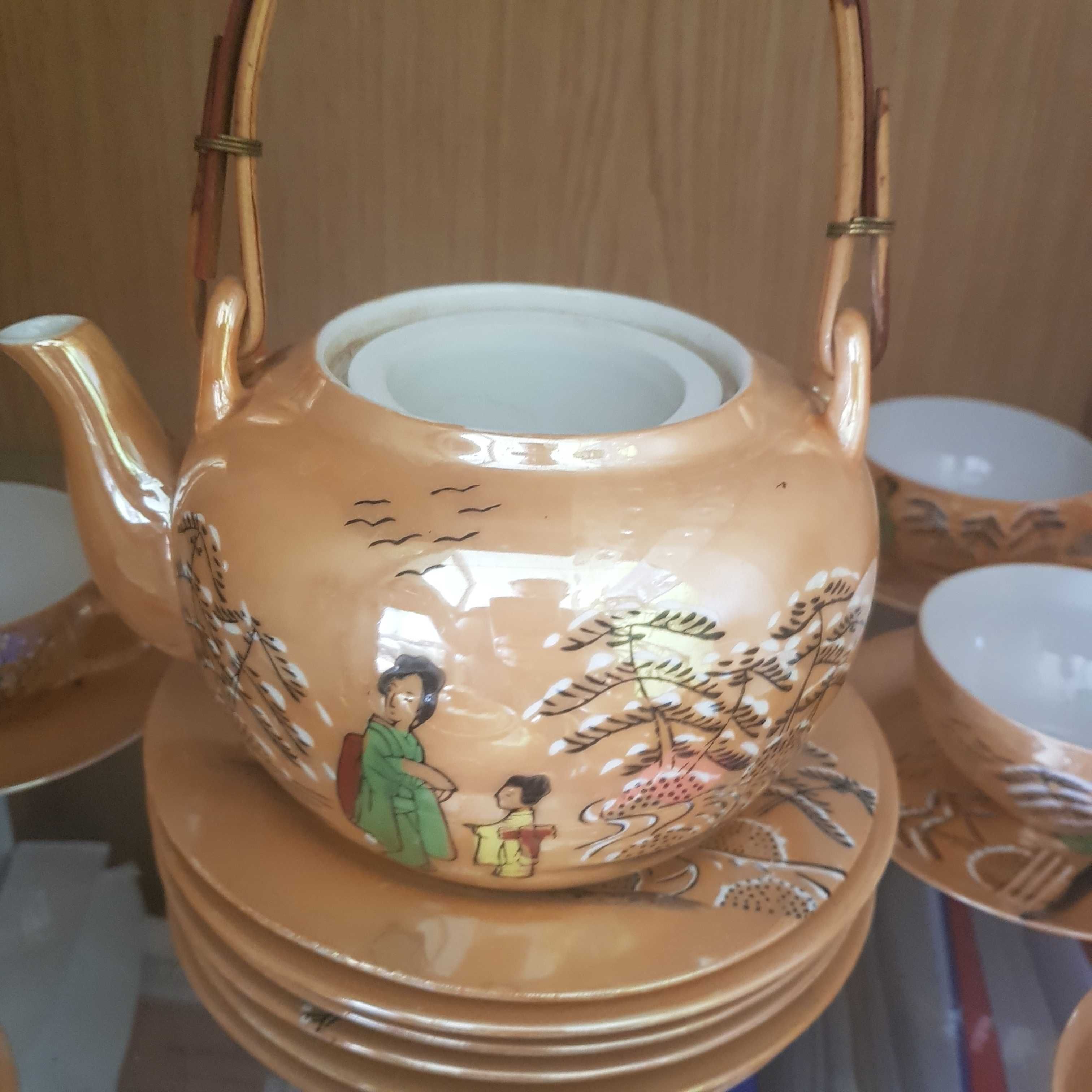 Chińska porcelana serwis śniadaniowy gejsza Vintage
