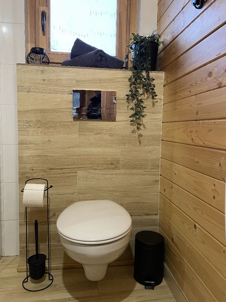 Domek drewniany z kominkiem, SAUNA
