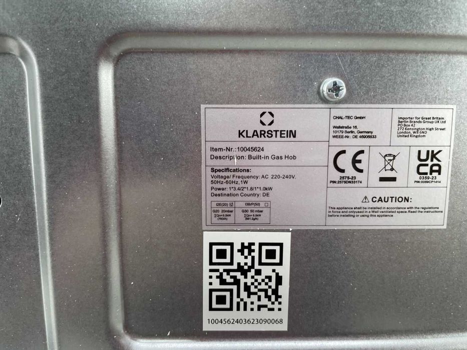 Газова варильна поверхня Klarstein Goldflame 4