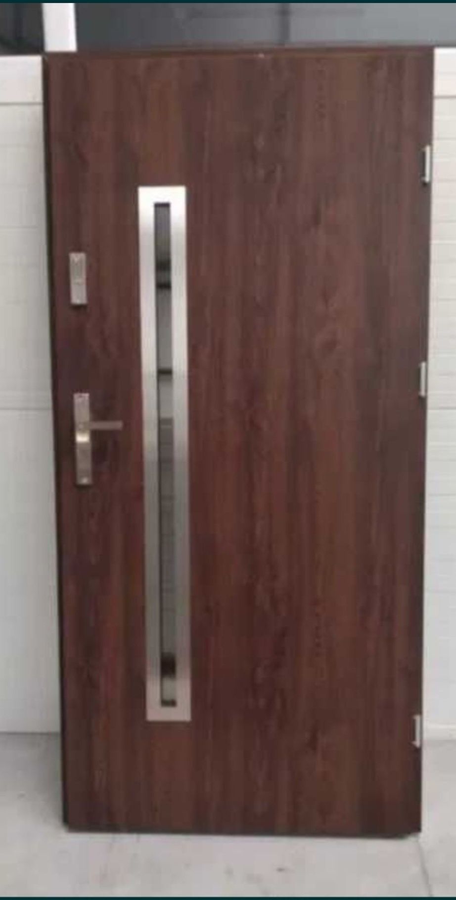 Drzwi wejściowe stalowe orzech 80 i 90, prawe  i lewe ocieplone