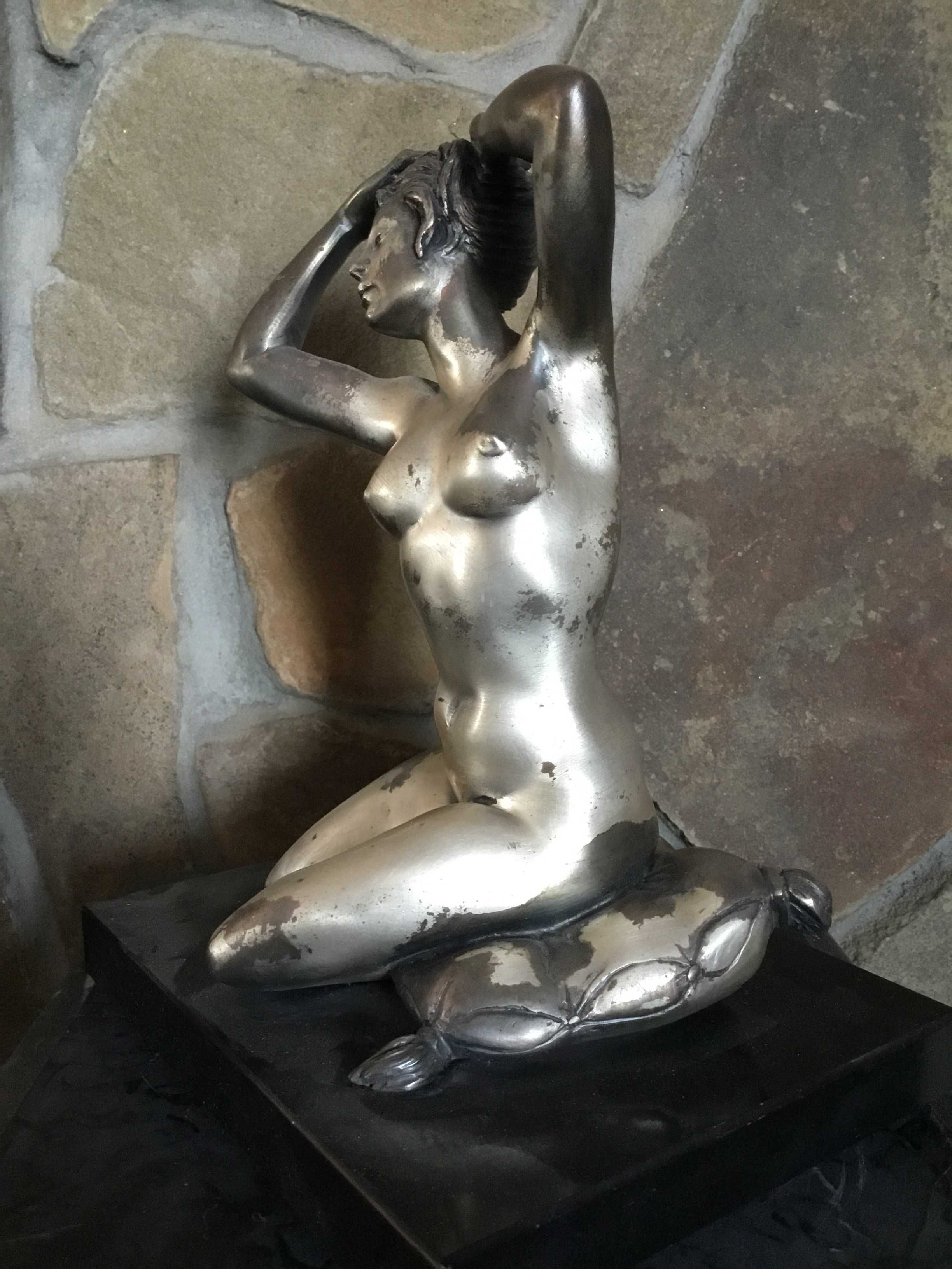 Подарок Антикварная статуэтка девушка обнаженная эротика ню серебрение