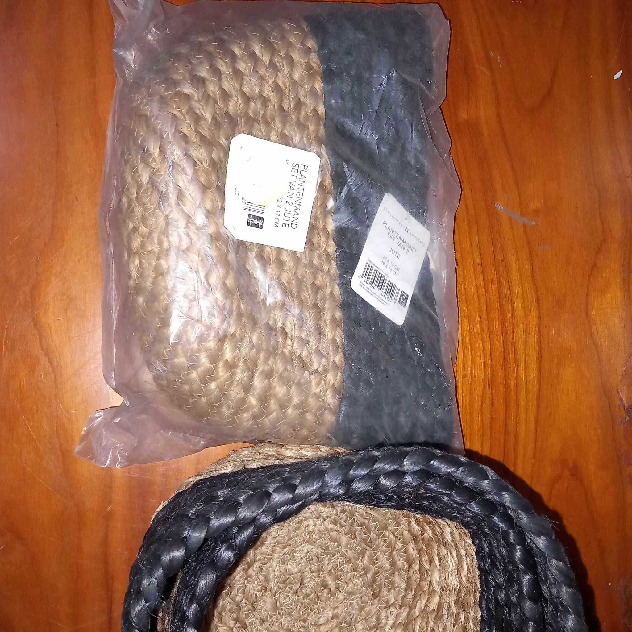 2 cestas de Juta para decoração NOVO