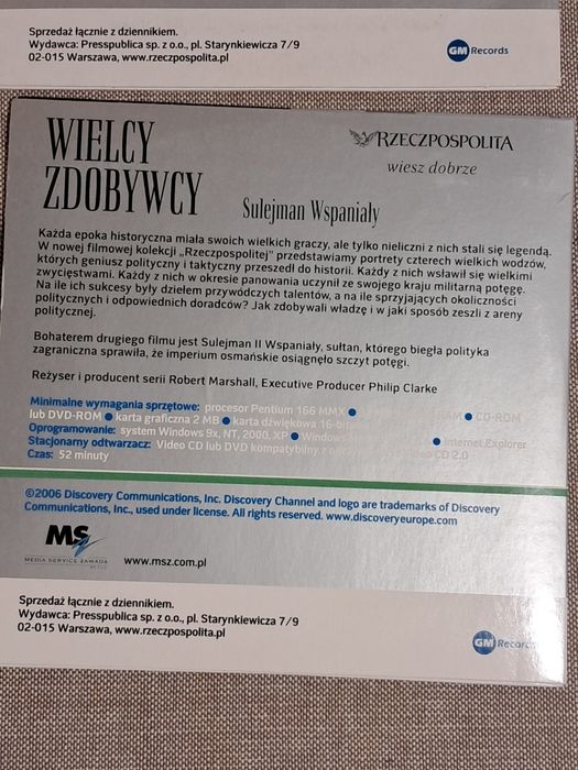 Czterej wielcy zdobywcy świata na DVD.