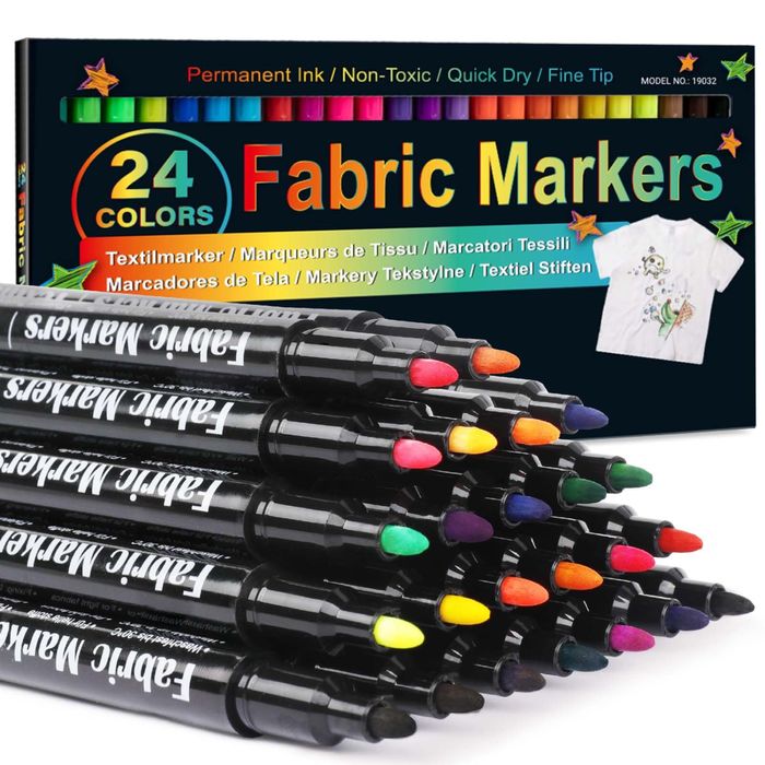 24 pisaki, mazaki do ubrań, tekstyliów