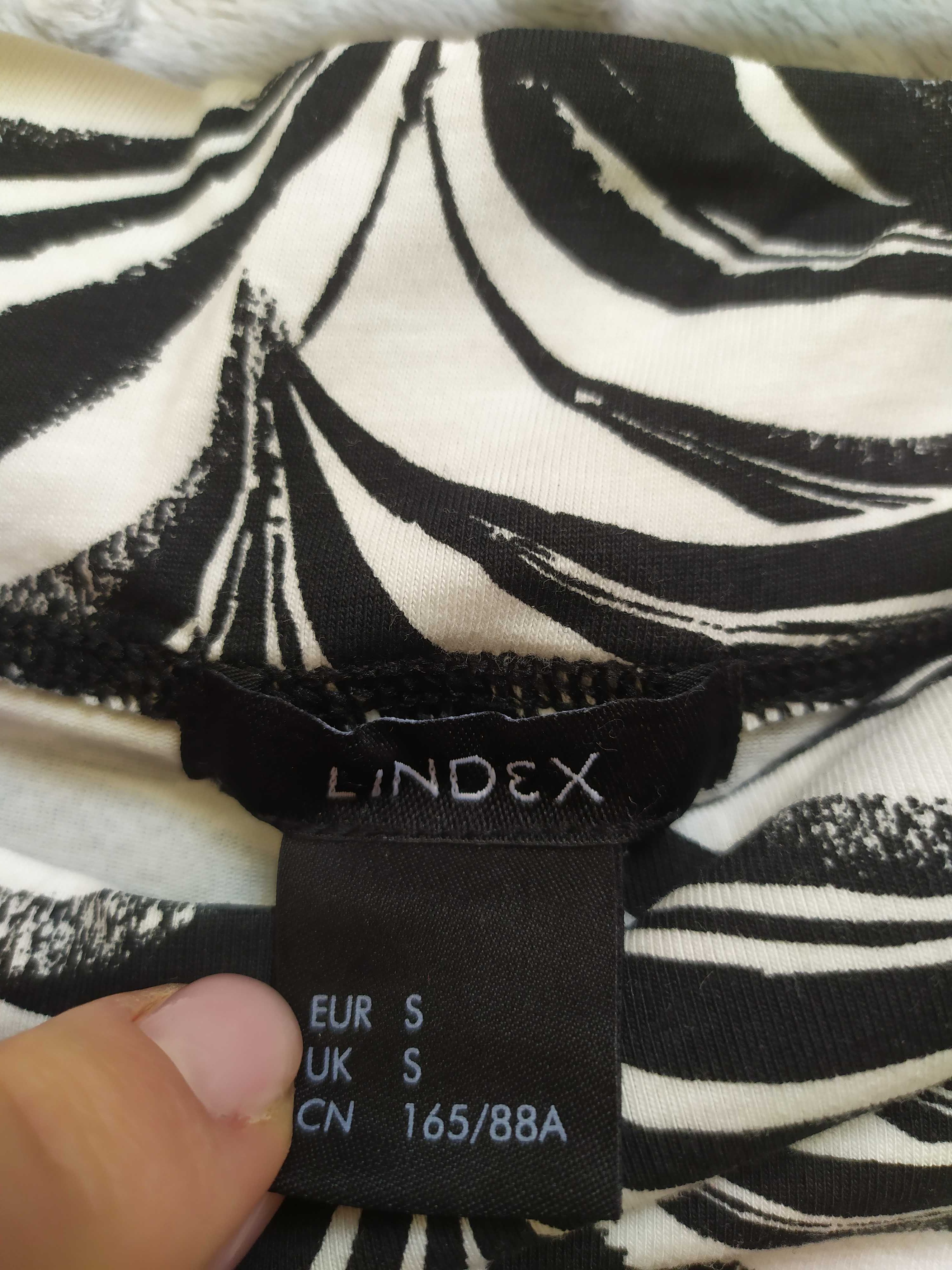 Bluzka damska krótki rękaw Lindex S zebra