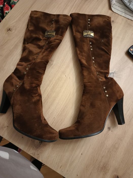 Ocieplane kozaki brązowe