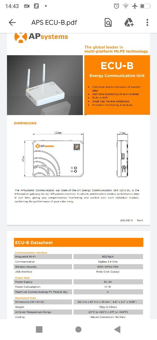 Micro inversor APS DS3 880W APSystems e DS3-L 730W