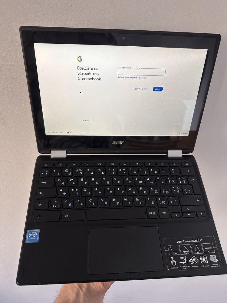Ноутбук-трансформер Acer Chromebook сенсорный 4/32