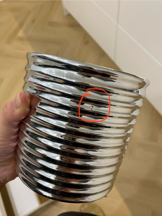 Zestaw 2 srebrnych doniczek pepco hit okazja