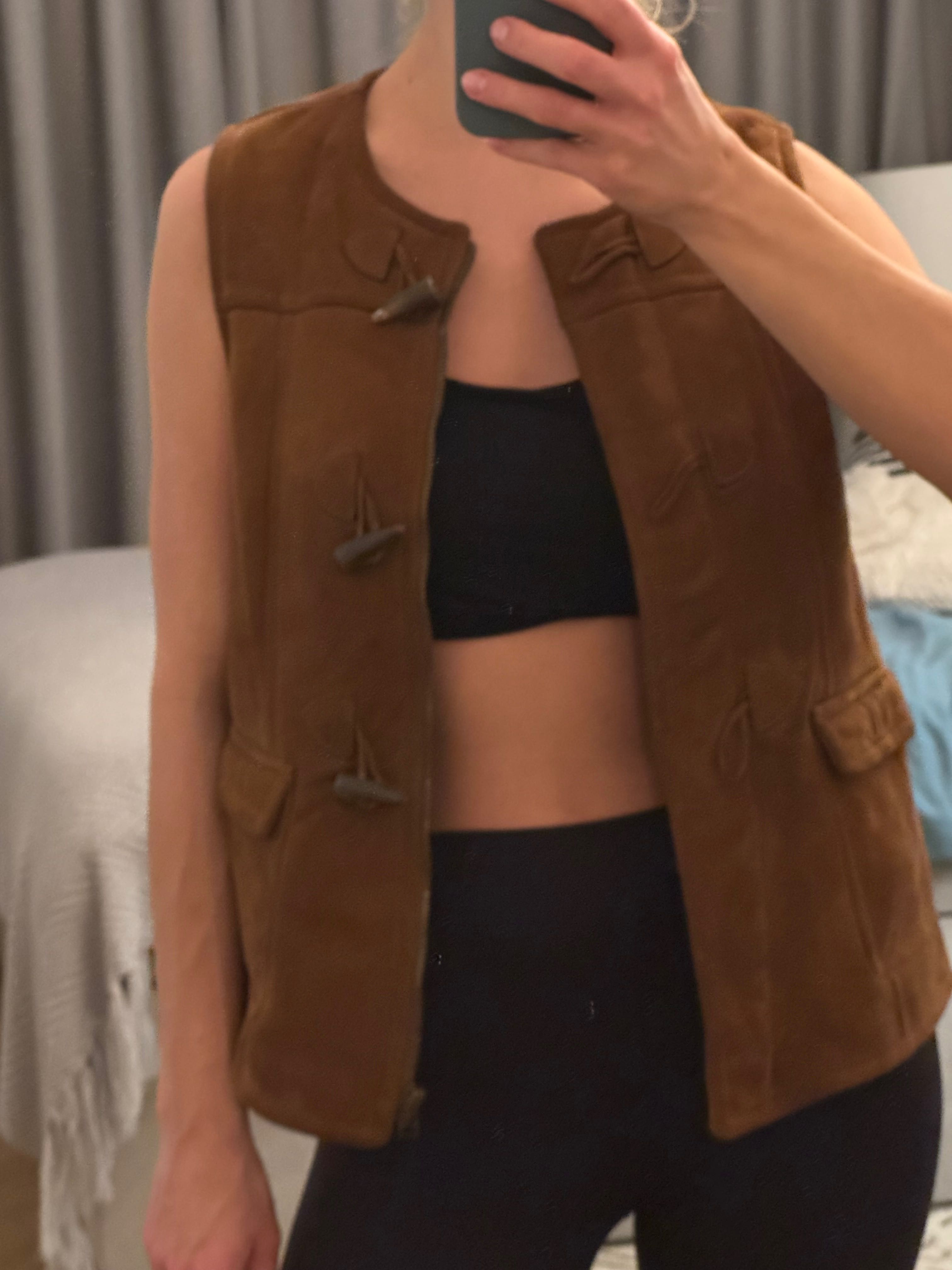 Kamizelka z skóry massimo dutti
