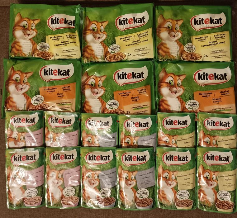 100 saszetek Kitekat 100g dla kota mix smaków Okazja!