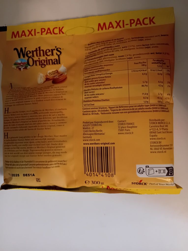 Zestaw 6 paczek cukierków Werther's Original Maxi-Pack 300g.