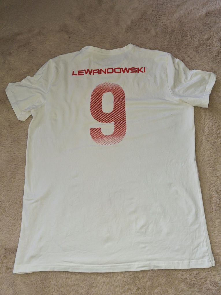 4f koszulka biała XL 9 Lewandowski