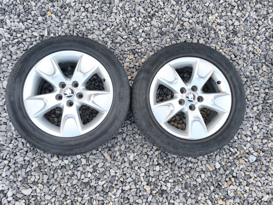 Koła SKODA felgi aluminiowe R15 2 szt opony letnie 5x100