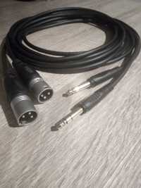 Kabel audio XLR - jack stereo 6,3 mm, 3m Monitory Studyjne
