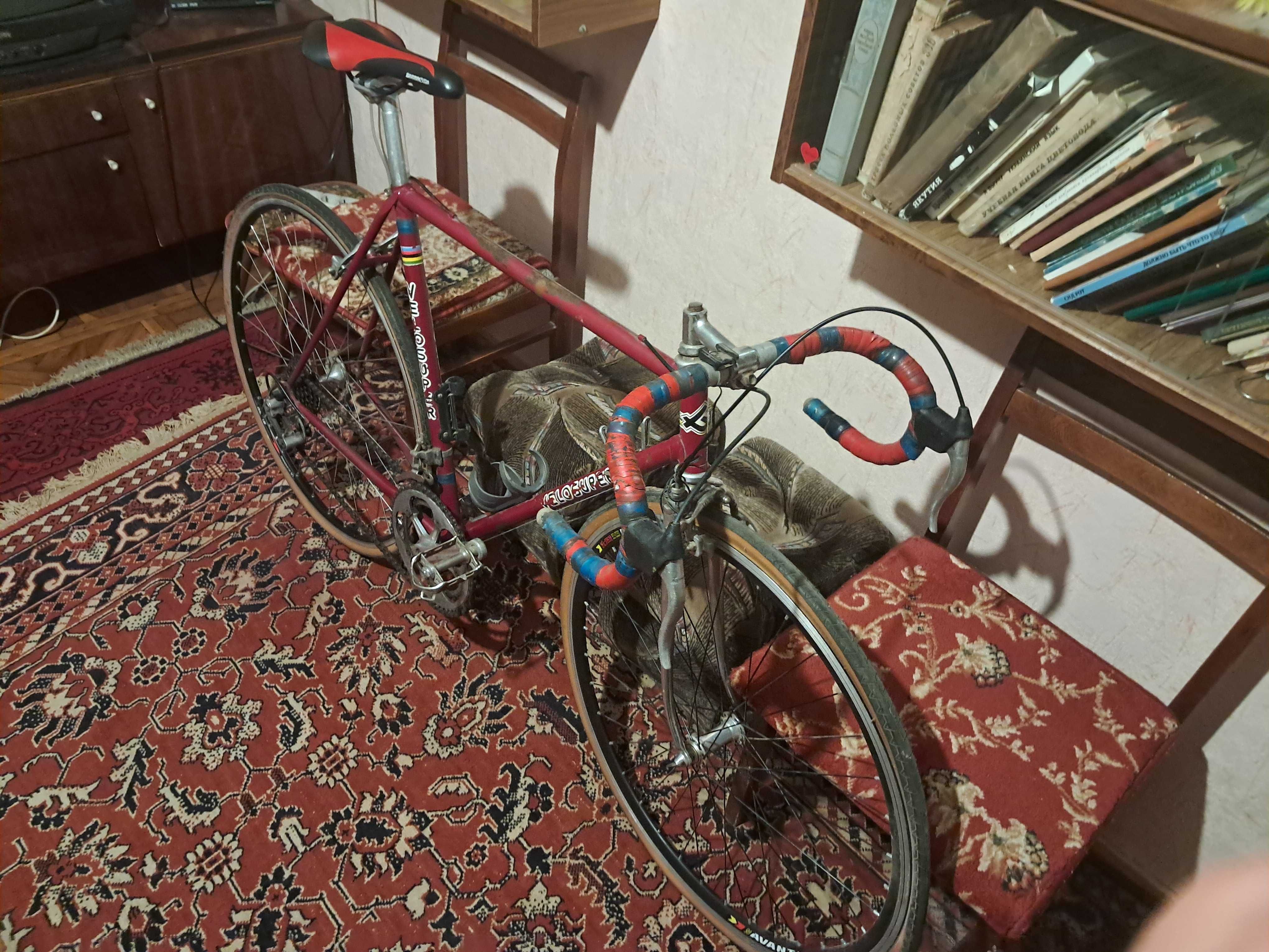 Шосе шоссейный винтажный ХВЗ Velosuper, Camoagnolo Тахион, трек, Фикс