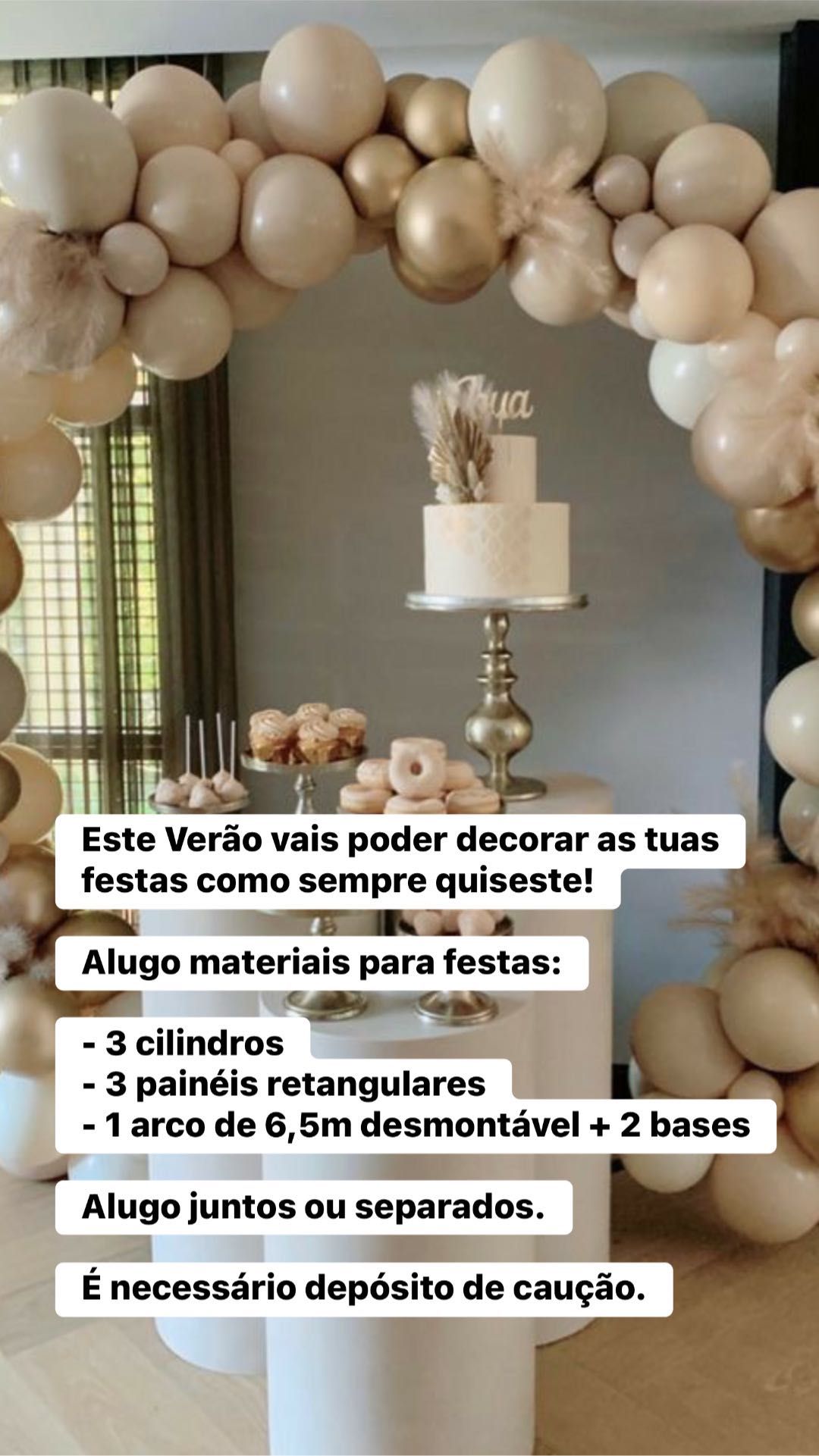 Para festa - Alugo arco, cilindros e painéis (não faço decoração)