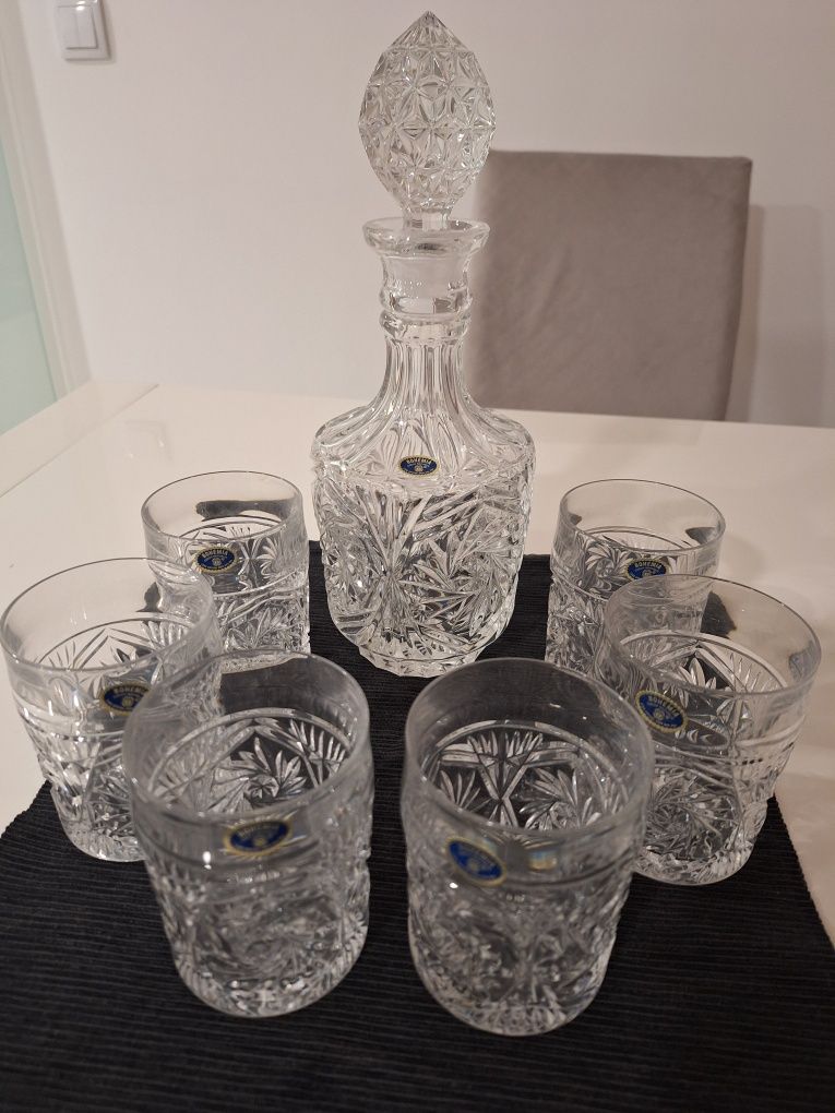 Conjunto set whisky cristal bohemia