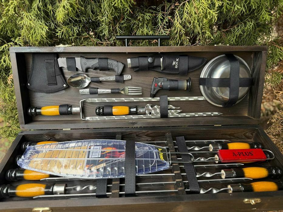 Подарок мужчине набор для шашлыка шампура в кейсе мужу на день рождени