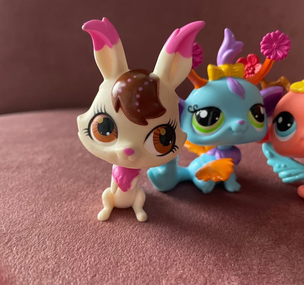 Littlest Pet Shop trzy figurki zabawki dla dzieci