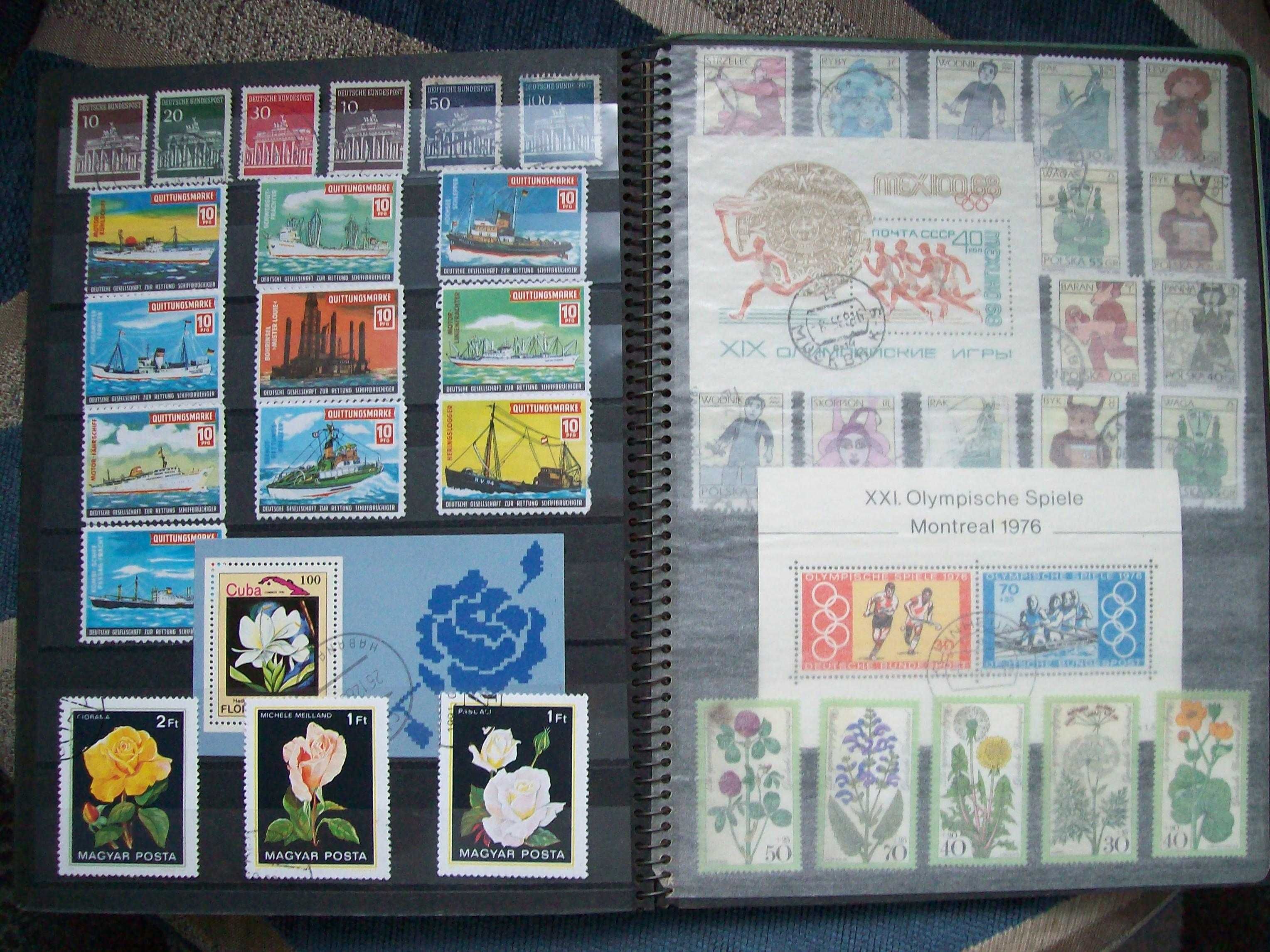 klaser ze znaczkami pocztowymi.