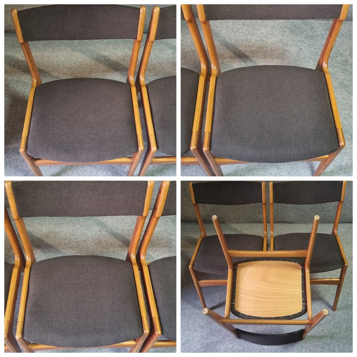 Duńskie Krzesła 3szt w Stylu Erik Buch Design Teak lata60