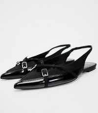Стильні відкриті туфлі на низькому ходу з пряжками Zara Зара