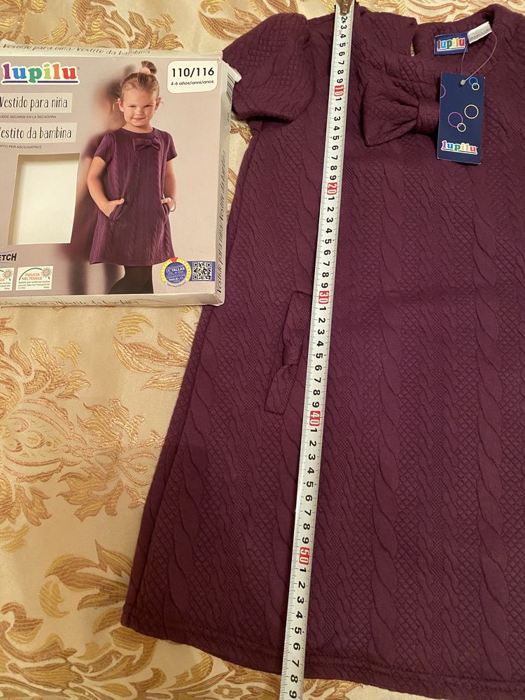 платье новое Lupilu красивое нарядное трикотаж на 4-6 лет