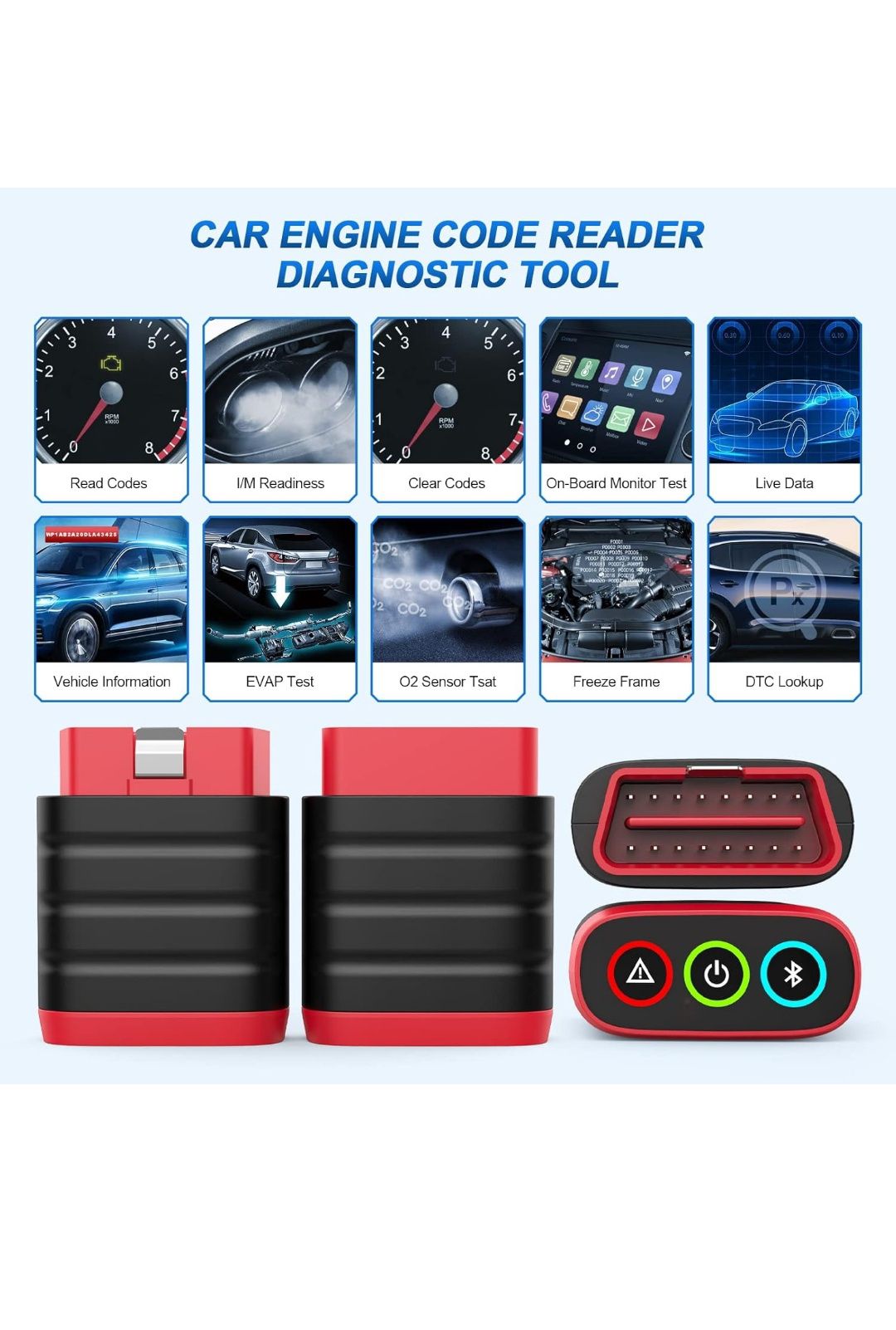 Зчитувач кодів двигуна та додаток Thinkcar OBD2 Bluetooth-сканер.