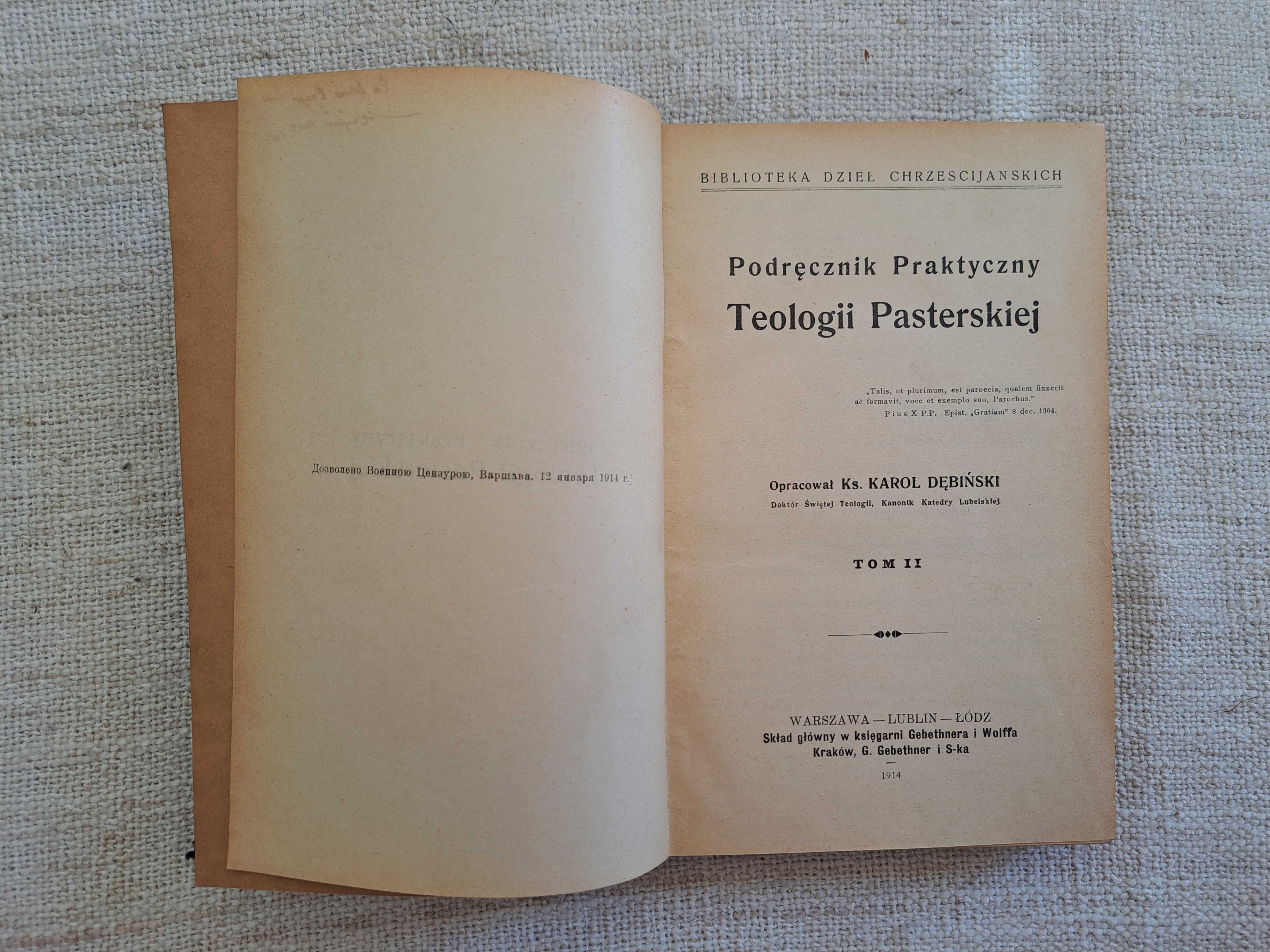 1914 rok. Podręcznik praktyczny Teologii Pasterskiej