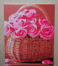 Картина Розы в лукошке