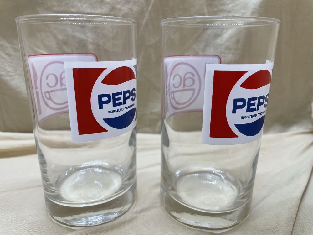 Набір з двох стаканів Pepsi вінтаж 1980ті ретро НОВІ
