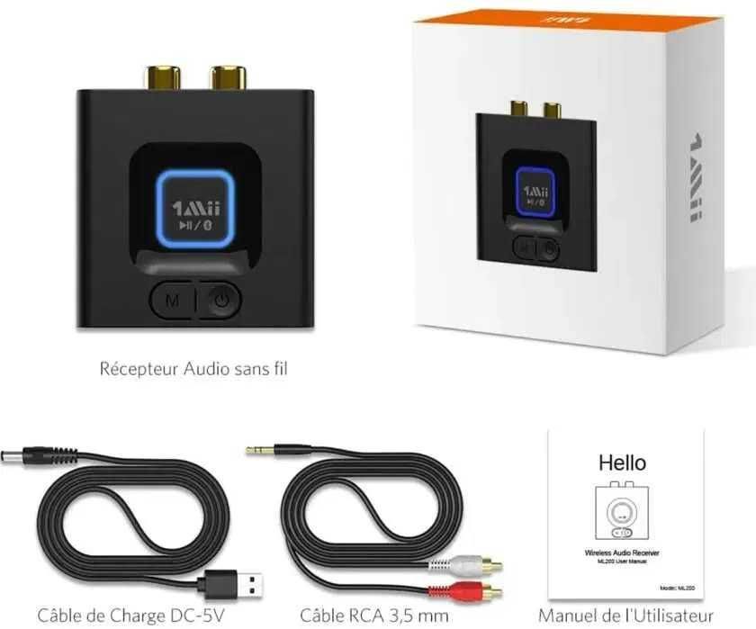 1mii Mini bezprzewodowy odbiornik audio, adapter Bluetooth 5.0 stereo