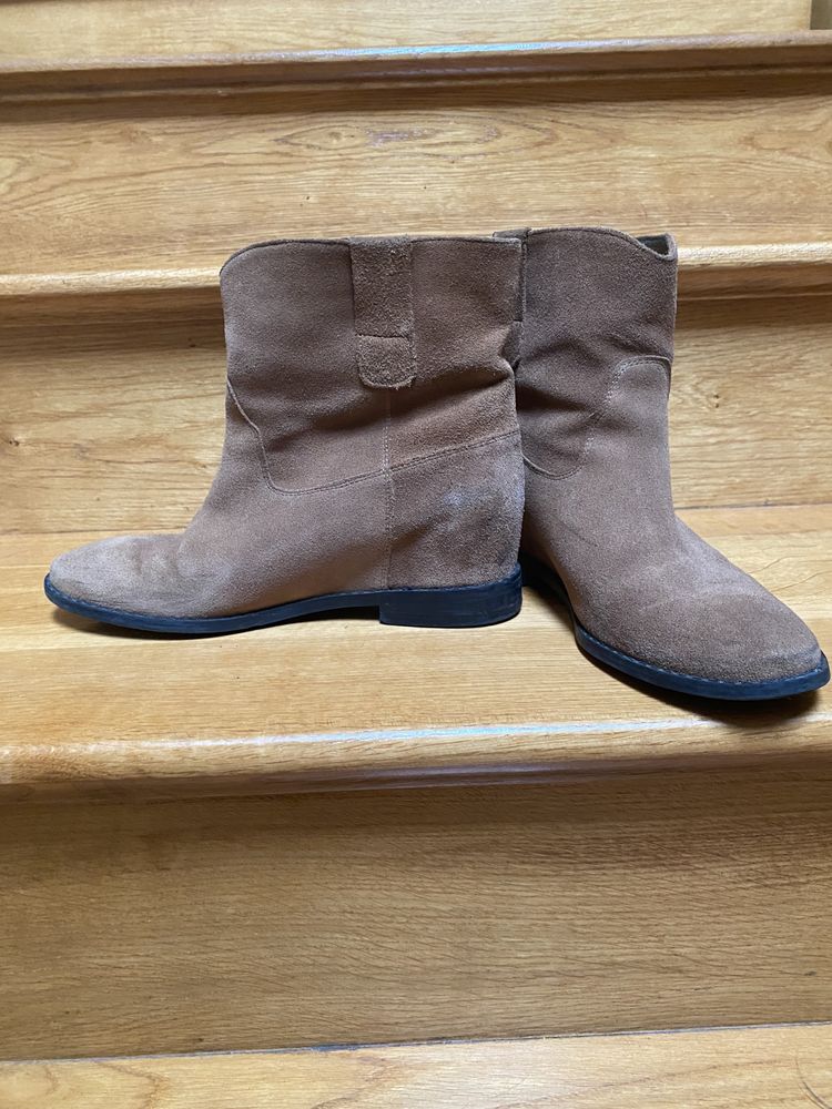 Buty zamsz naturalny Koturn