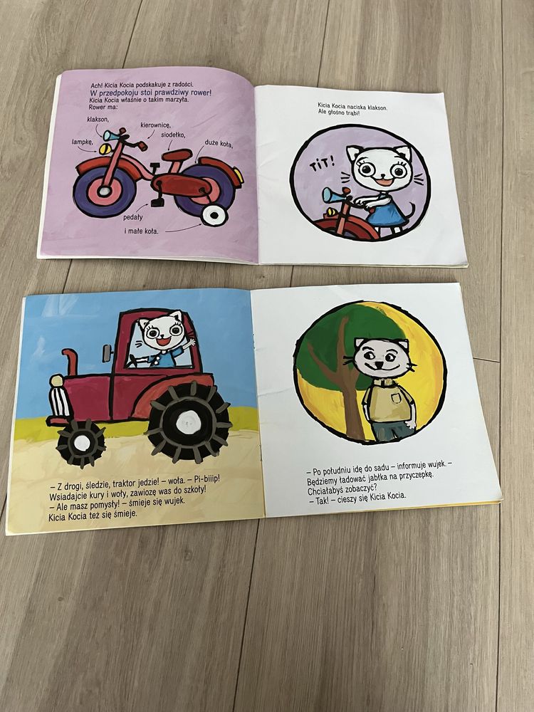 Kicia kocia zestaw 2 ksiazek na rowerze na traktorze