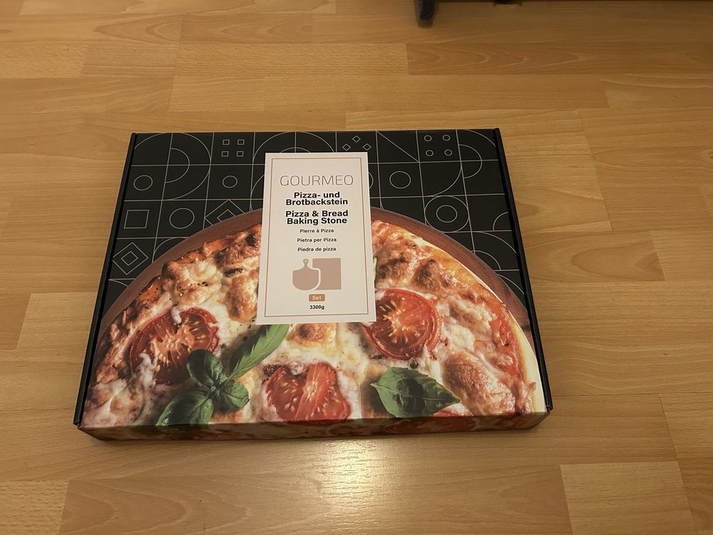 Nowy GOURMEO Bambusowy kamień do pizzy i łopatka - 38 x 30 x 1.5 cm