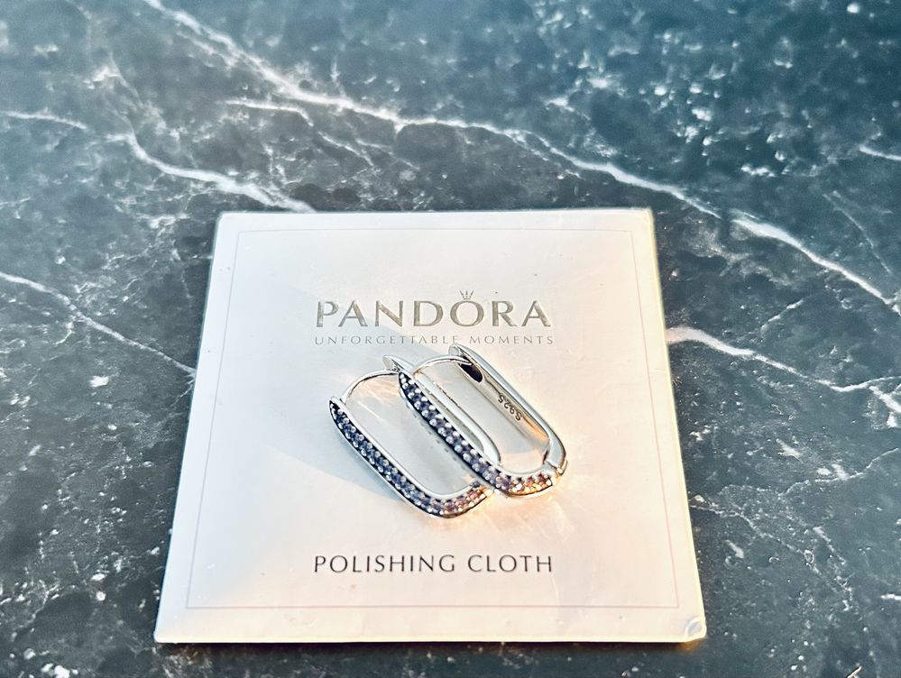 Nowe piękne kolczyki srebrne ogniwo pave s925 typu pandora