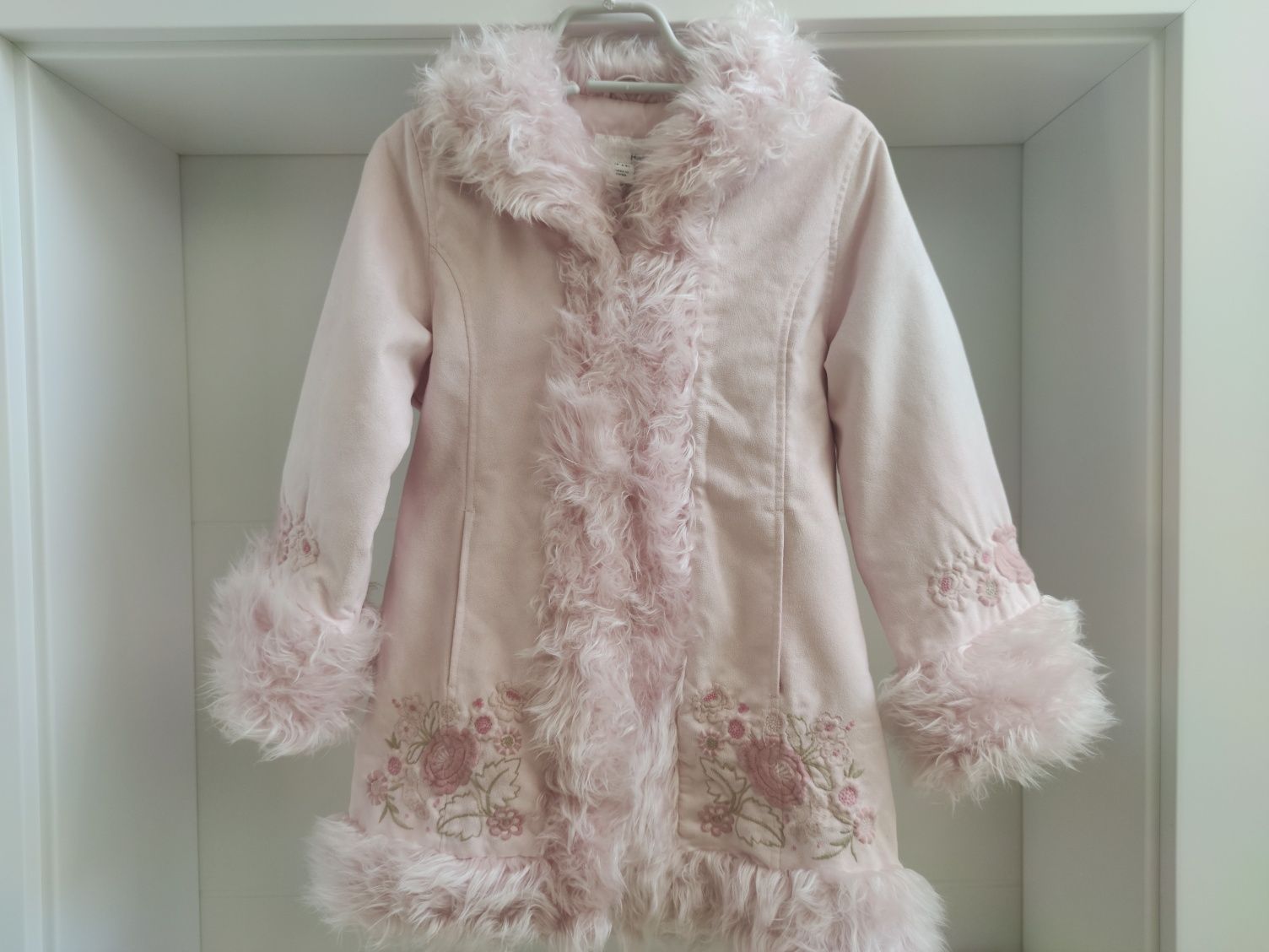 Płaszczyk z futerkiem H&M 8-9lat 134cm