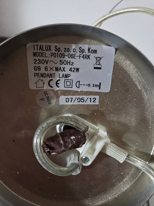 Lampa ITALUX błyszcząca, srebrno złota