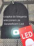 Czapka do biegania wieczorem, światełko LED zapewni widoczność w nocy
