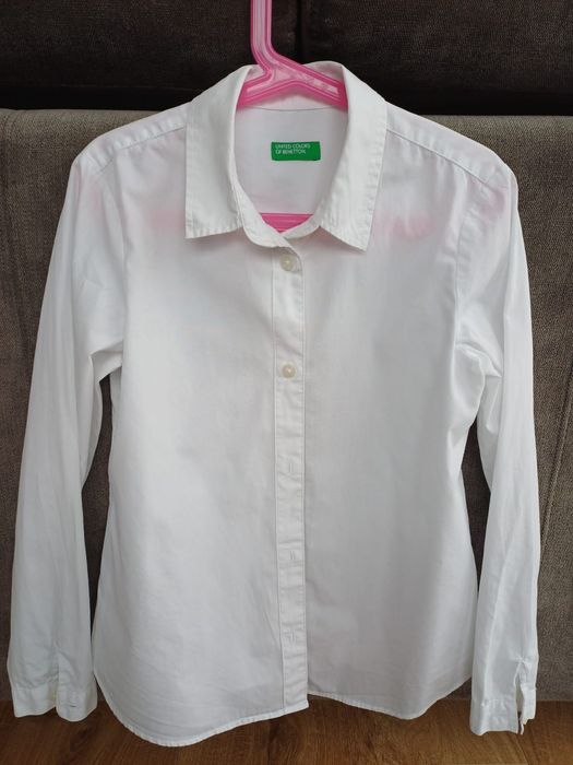 Biała koszula firmy Benetton rozm. 140